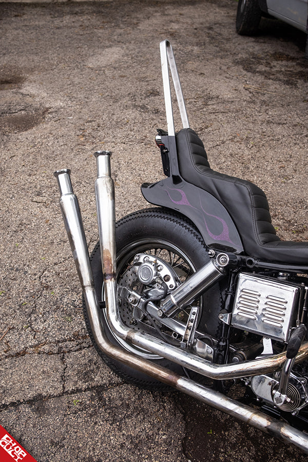 A photo of the bike's exhaust pipes