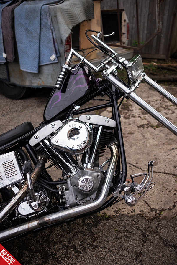 A side shot of the bike's frame