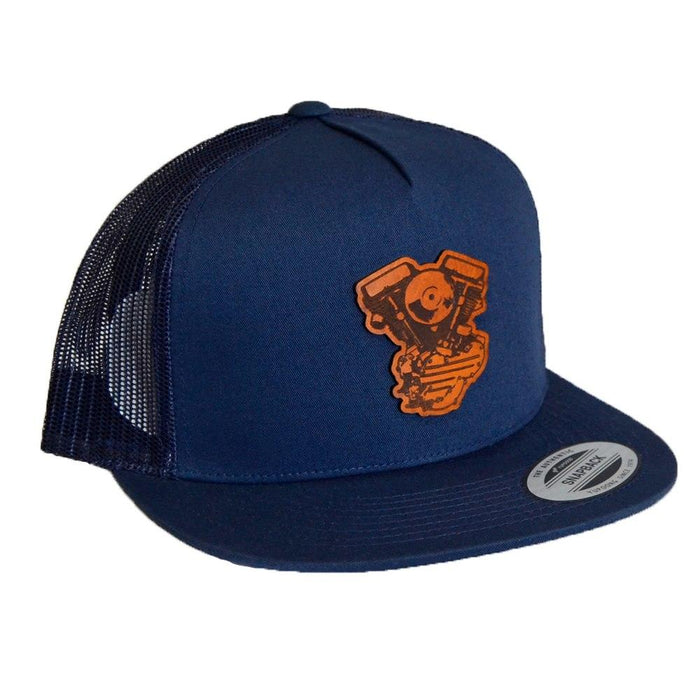 Panhead Leather Patch - 5 Panel Snap Back Hat