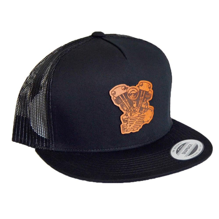 Knucklehead 5 Panel Hat - Leather Patch