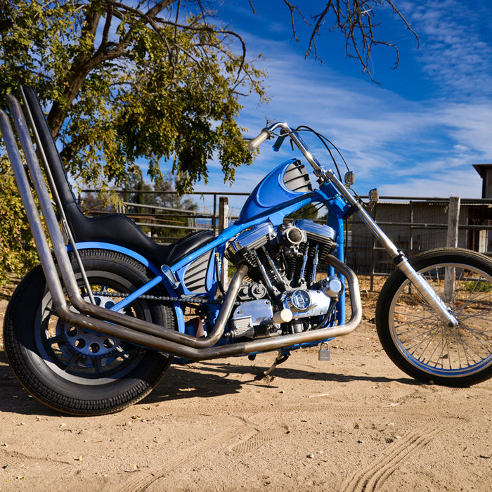 Blue Sportster Evo Motorcycle