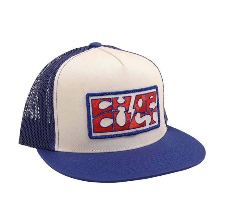 Snap Back Hat ChopCult Red White & Blue Patch - Blue