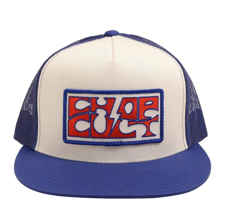 Snap Back Hat ChopCult Red White & Blue Patch - Blue