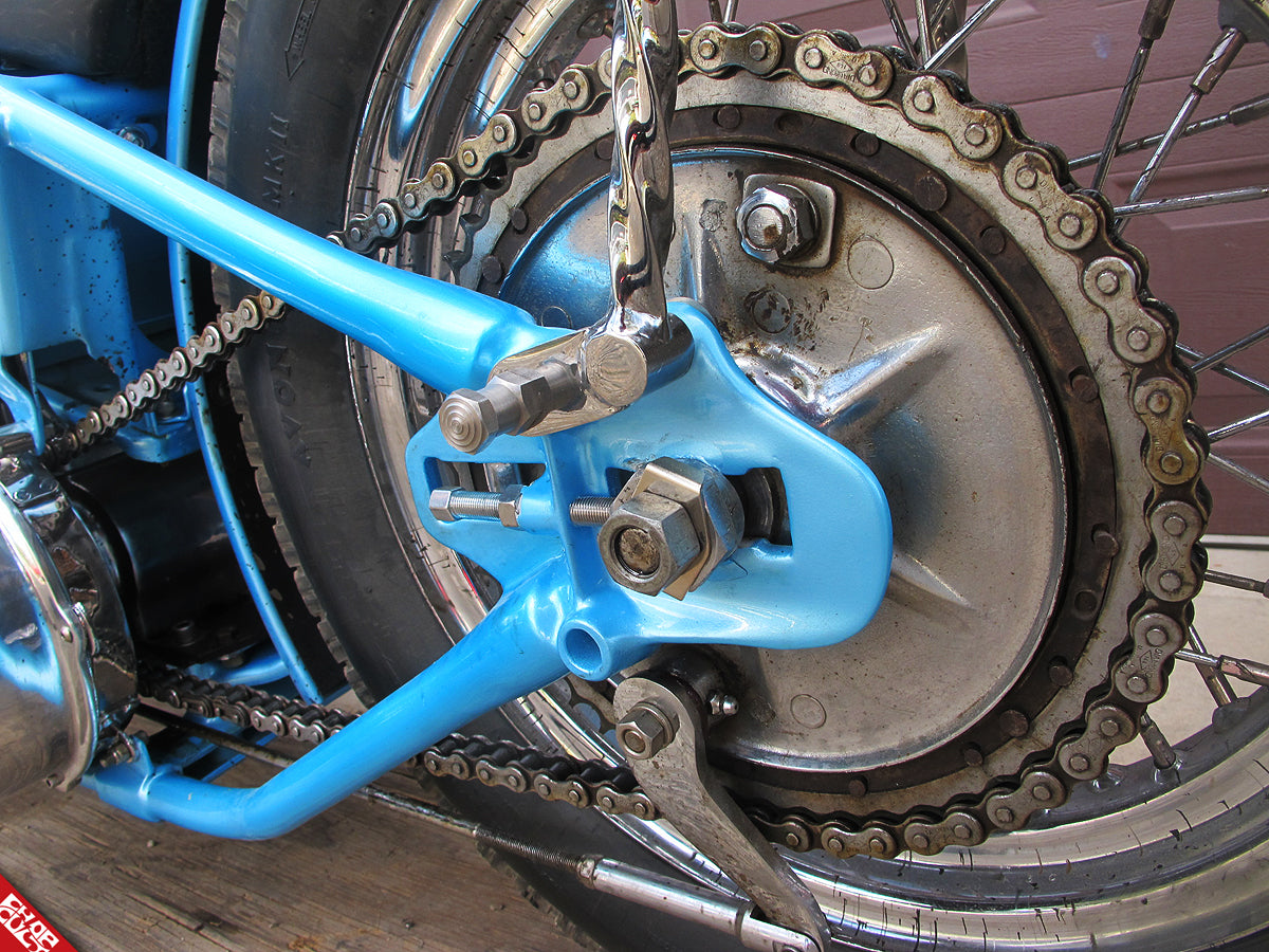 Blue motorcycle chain