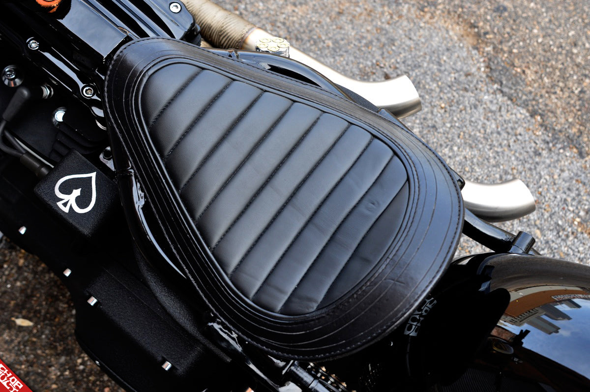 Black motorcycle seat
