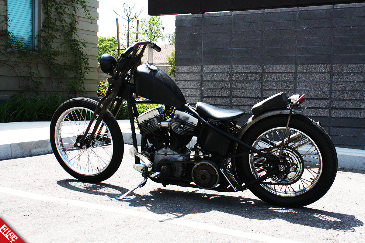 Custom panhead motorcycle b side