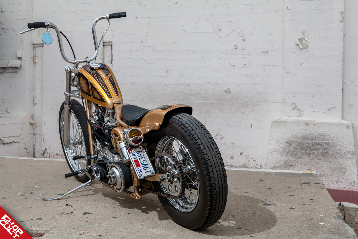 A photo of the bike's rear tire