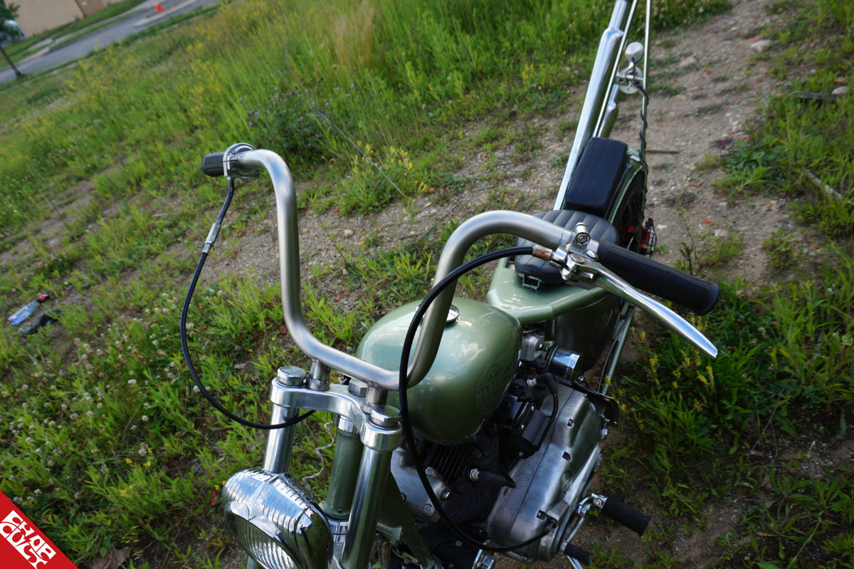 Ironhead motorcycle handlebars front angle