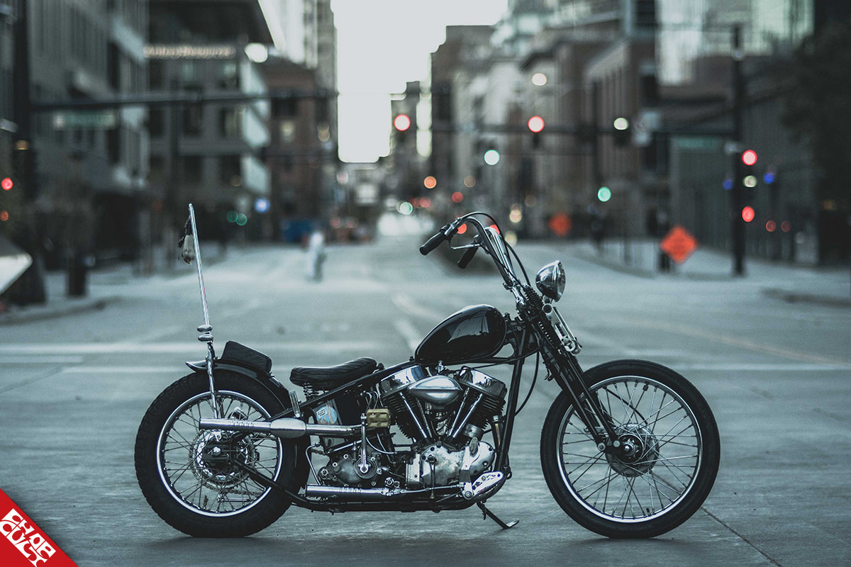 Panhead motorcycle a side