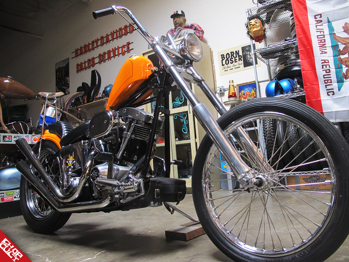 Side view of the bike displaying the handle bars
