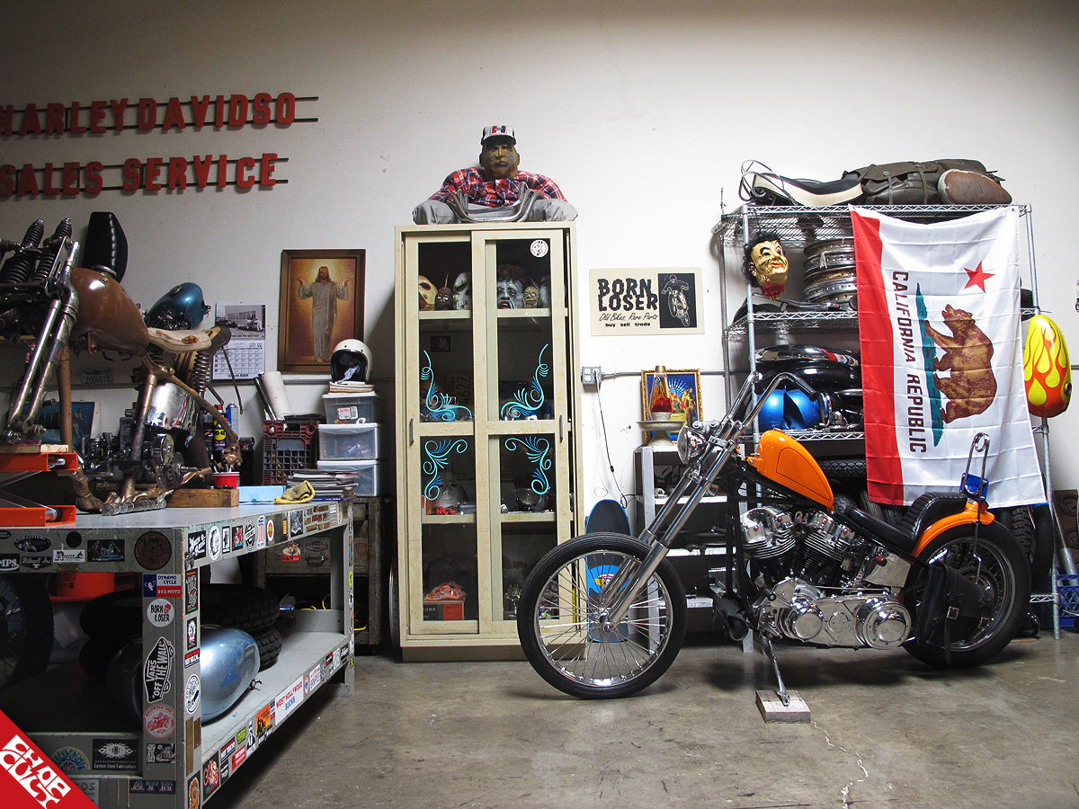 Grant Peterson Orange Shovelhead Chopper