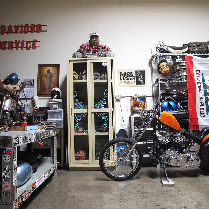 Grant Peterson Orange Shovelhead Chopper