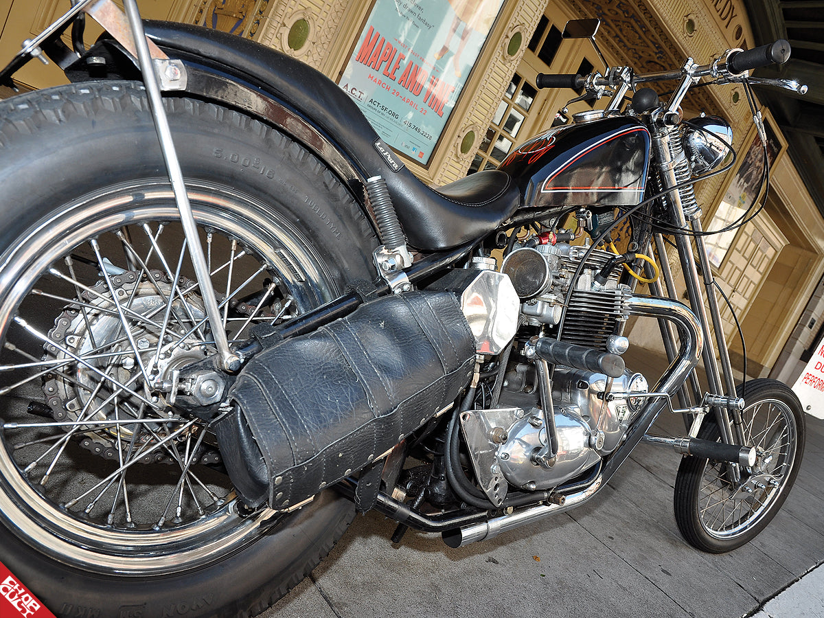 Triumph motorcycle rear angle