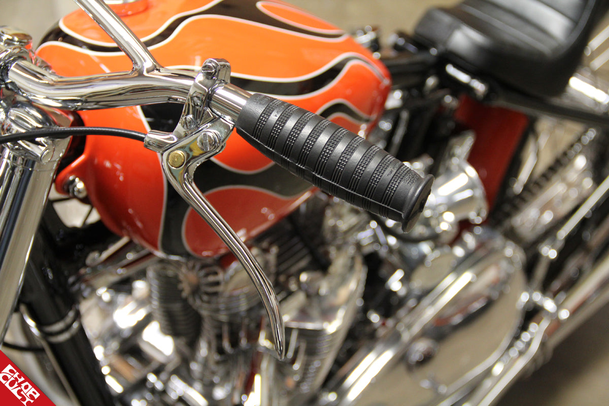 Close up of the bike's handle bars