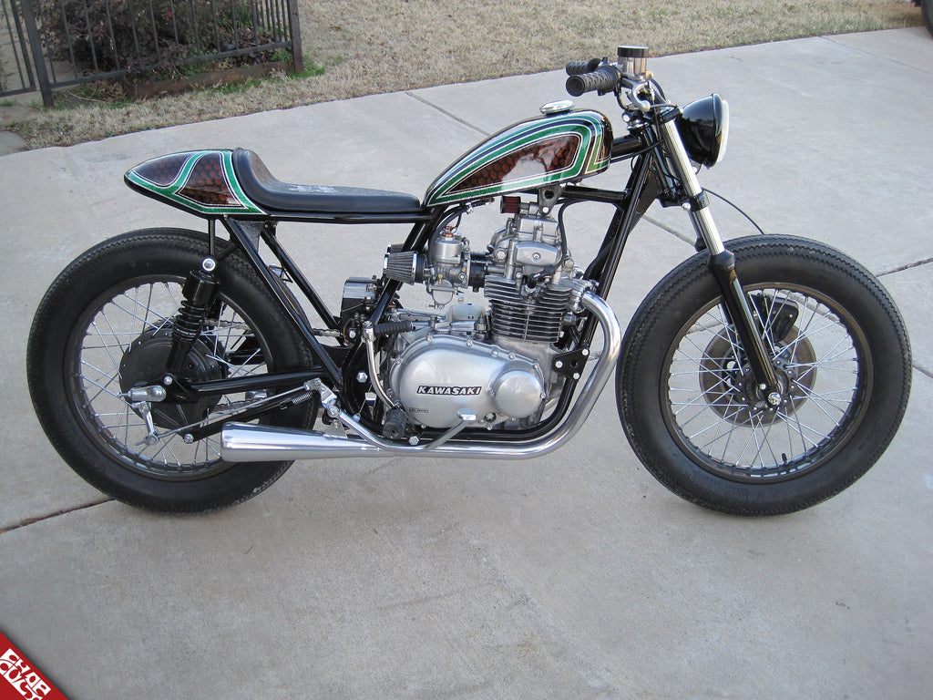 A side view of the bike's frame