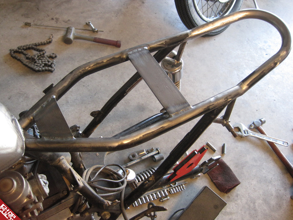 The frame of the bike seat