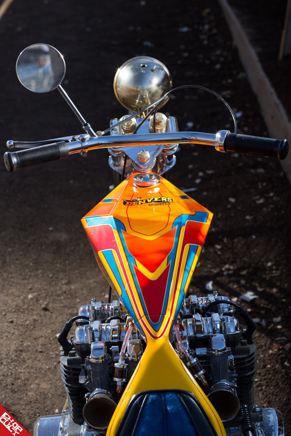 Kawasaki motorcycle handlebars top angle