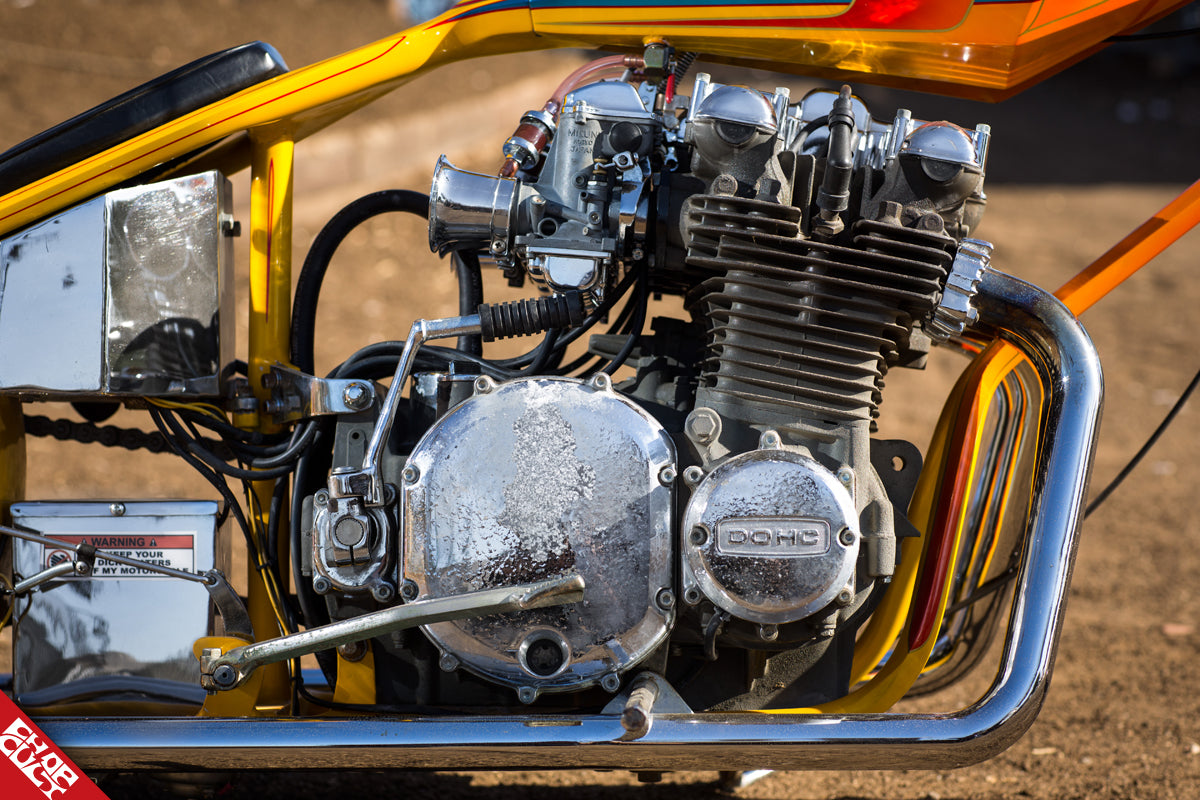 Kawasaki motorcycle engine close up