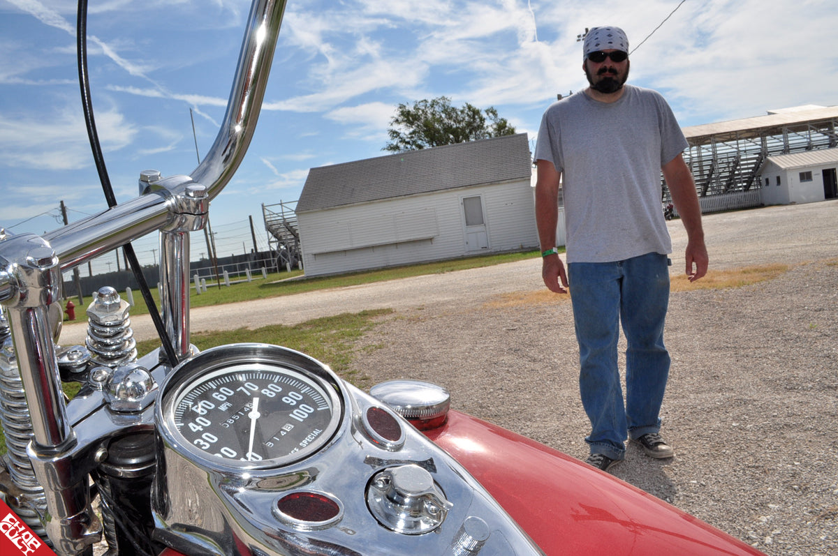 The owner, Chris, with his bike