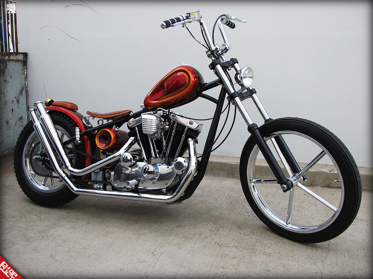 Red Ironhead Sportster Hardtail Chopper