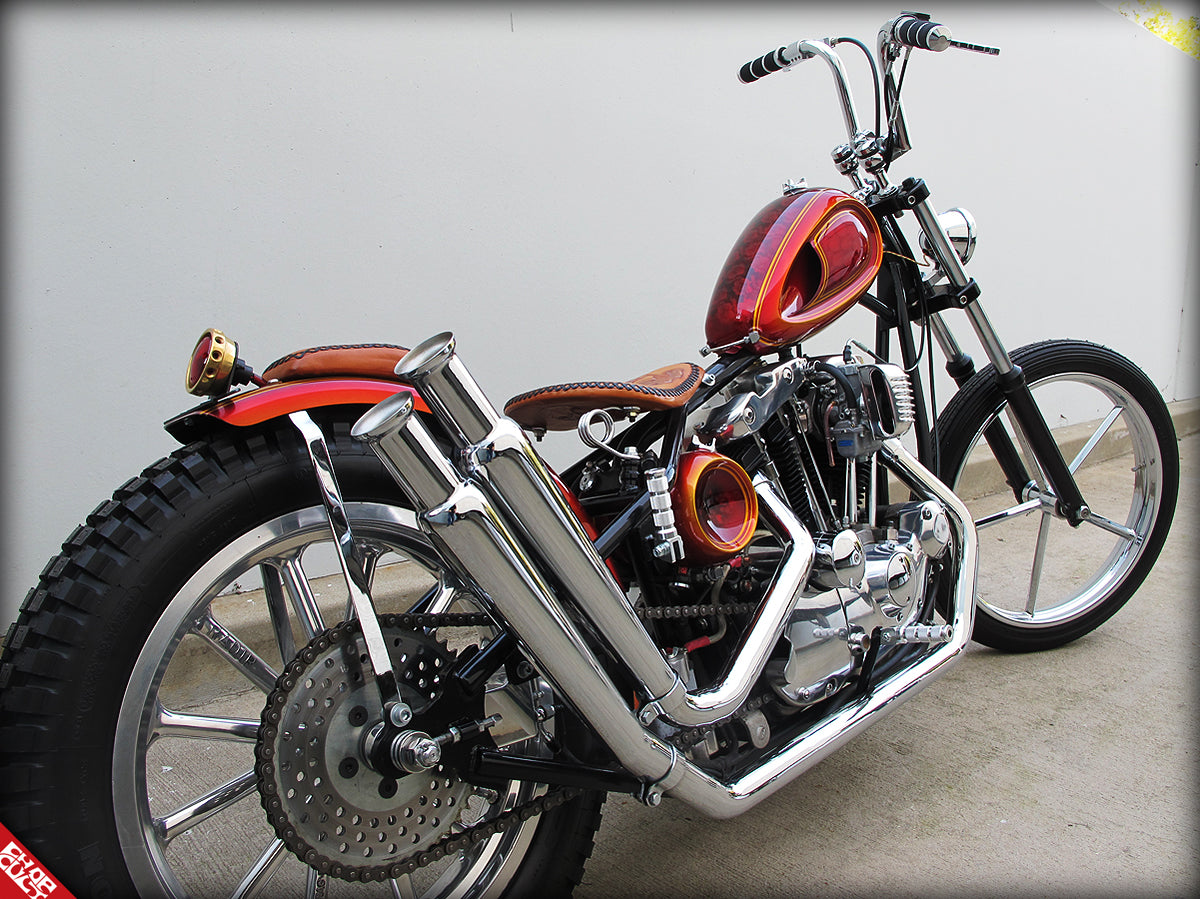 Red Ironhead Sportster Hardtail Chopper