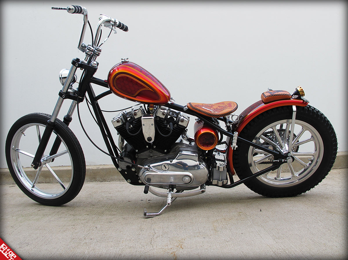Red Ironhead Sportster Hardtail Chopper