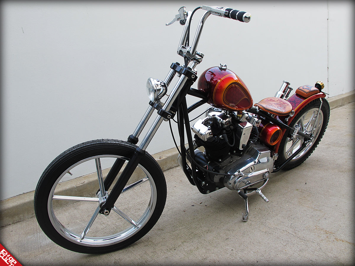 Red Ironhead Sportster Hardtail Chopper
