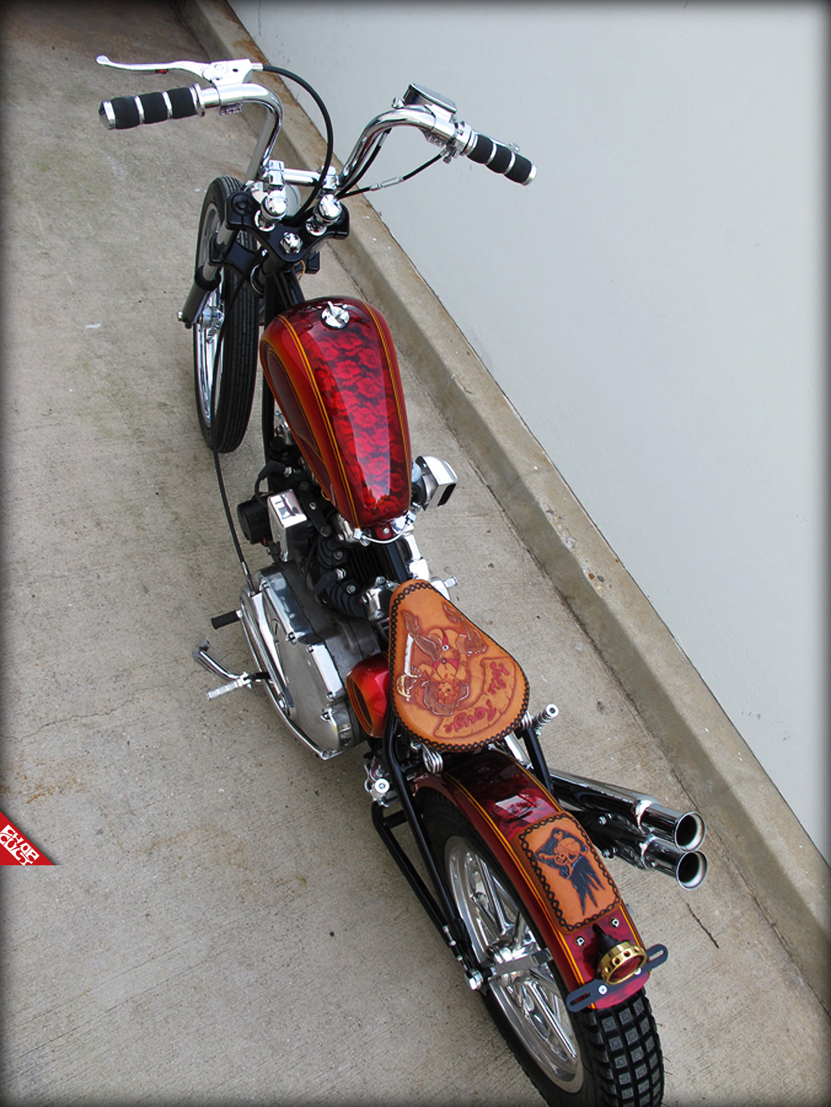 Red Ironhead Sportster Hardtail Chopper