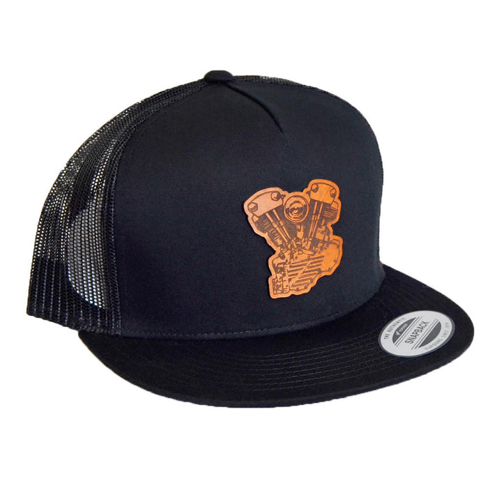 Knucklehead 5 Panel Hat - Leather Patch