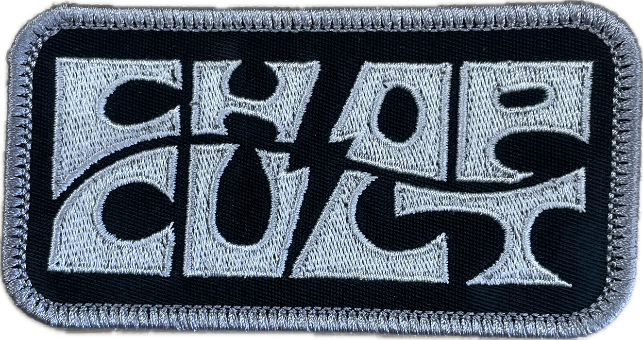 chop cult patch, black silver