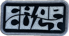 chop cult patch, black silver